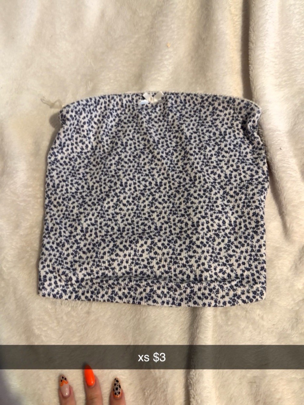 Blue Floral Tube Top